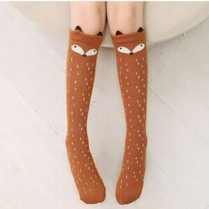 Fox Socks Rock Brown Spotted Knee high Elastic Novelty